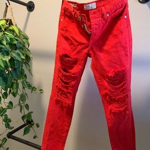 Red Lucky girl jeans size 00/24